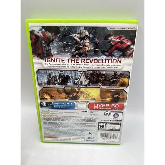 Assassin's Creed 3 Microsoft Xbox 360, 2012, Complete in Box, Tested Working - Picture 2 of 7